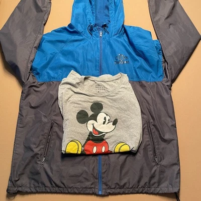 Chaqueta Auténtica Para Hombres XL Parques Disneyland + Camisa Mickey Mouse Combo Disney Foto 1 de 4