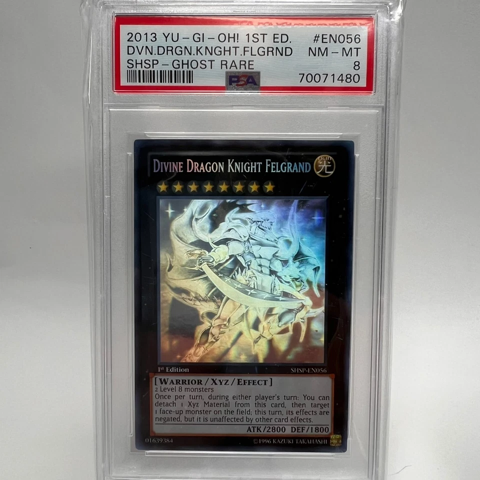 2013 Yugioh Divine Dragon Knight Felgrand Ghost Rare SHSP-EN056 PSA 8 MINT - Image 1 of 1