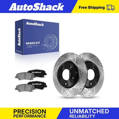 Front Drilled Slotted Brake Rotors Ceramic Pads for 2017-2018 Kia Forte5 Foto 1 de 4