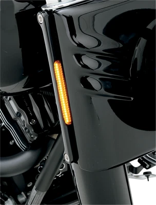 Lente ahumada con señales de giro LED ámbar arte de aleación para Harley Softail Fat Boy 2000-17 Foto 1 de 2