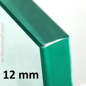 GLASPLATTE 12 mm klar *Kanten poliert*! Durchsichtig  in WUNSCH-MAß (200,10€/m²) - Bild 1 von 1