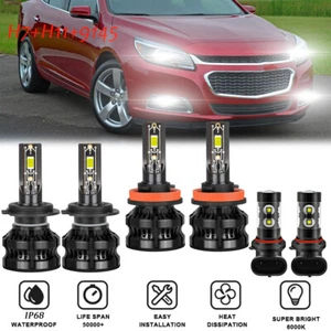 For Chevy Malibu 2013-2015 Combo LED Headlight Hi/Lo Beam + Fog Light Bulbs Kit - Picture 1 of 12