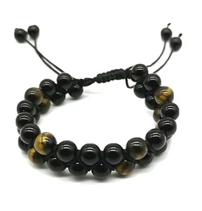 Tiger Eye Beads Bracelet With Natural Healing Crystal Prayer Protection Bead - Picture 1 of 3