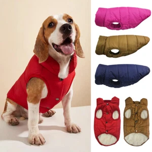 Fleece Lined Dog Winter Coat Windproof Padded Warm Jacket Sweater Clothes Vest * - Picture 1 of 23