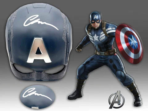 CHRIS EVANS SIGNED AUTOGRAPH MARVEL CAPTAIN AMERICA HELMET BECKETT BAS COA 13 Cover
