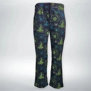 Disney Cinderella Castle Pajama Pants with Green & Blue Icons | Womens S (30) - Picture 1 of 8