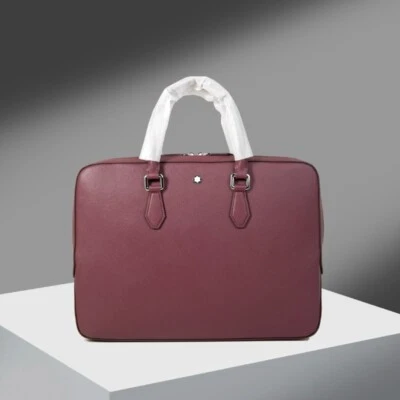 Estuche de documentos delgado de cuero rojo exquisito MB moda de alta calidad 199359 EE. UU. Foto 1 de 4