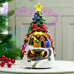 Musical Christmas Decorations with Rotating Train, Christmas Trees Village House - Picture 1 of 5