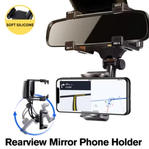Rearview Mirror Phone Holder for Car Free Rotation Adjustment Phone Mount - Photo 1 sur 9