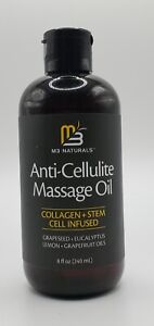 M3 Naturals Anti-Cellulite Massage Oil Infused with Collagen and Stem Cell 8oz