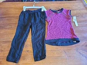 DKNY Big Girls Pink & Black 2pc Pant Set Size 5 - Picture 1 of 7