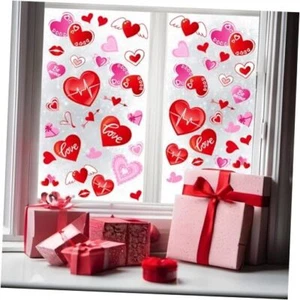 174 Pcs Valentine's Day Window Clings PVC Stickers Sheets Valentine Hearts 6 - Picture 1 of 7