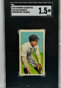 1910 T206 KID ELBERFELD PIEMONT 350 FIELDING SGC 1.5 **DOUBLE NAME** - Bild 1 von 2