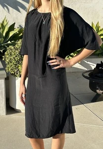Tucker Sz S 100% silk dress black Domain Sleeve Excellent - Picture 1 of 16