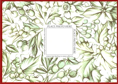 Feliz Natal Green Holly Berry Berries esboço 4 x 6 cartões fotográficos - Conjunto de 8 - Imagem 1 de 3