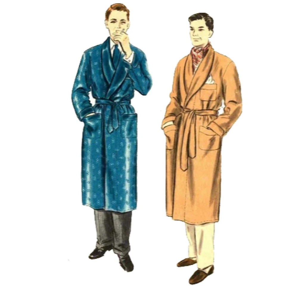 1950s Pattern, Men's Dressing Gown - Bust=38" - 40" (97cm-102cm) - Image 1 of 1