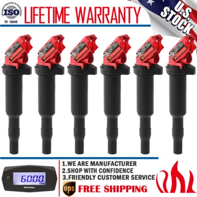 Paquete de 6 bobinas de encendido de alto rendimiento para BMW 328i 535i 550i 750i X3 X5 X6 UF592 Foto 1 de 4