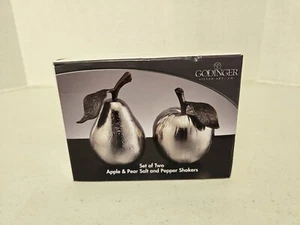 Godinger Silver & Bronze Two Tone Apple & Pear Salt & Pepper Shakers 5635 - NiB - Picture 1 of 5