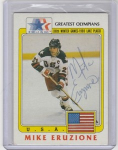 1983 Topps #36 Greatest Olympians Auto Mike Eruzione 1980 Gold Miracle on Ice