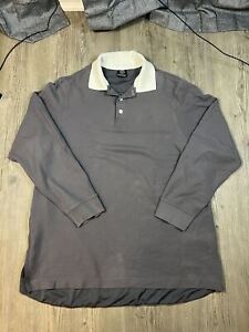 Jordan Long Sleeve Polo Style Shirt Mens Size 2XL  Gray/White