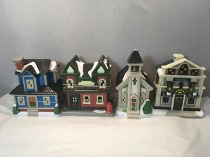 Cobblestone Corners Christmas Village Buildings Choose Church Post Office Hotel - Picture 1 of 11