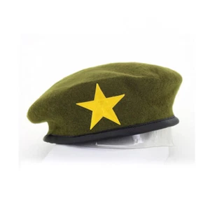Men Wool Blend Star Beret Cap Military Army Type Adjustable Hat Fancy Dress - Picture 1 of 9