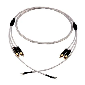 7N OFC 2RCA Male to Male Silver-Plated Shielded Vinyl LP Tonearm Audio Cable - Picture 1 of 5
