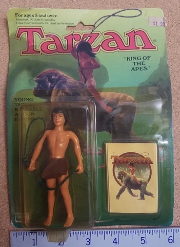 Vintage TARZAN King of the Apes Young Tarzan Bendy Action Figure Dakin 1984 NIB Cover