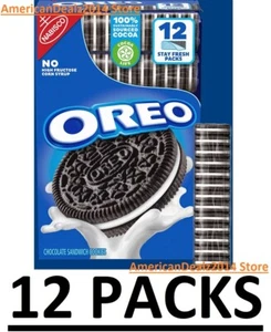 12 PACKS - OREO Chocolate Sandwich Cookies 5.23 Oz (Total 62.76 oz) LOWEST PRICE - Picture 1 of 7