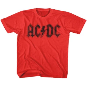 ACDC Vintage Rock Band Logo Kids T Shirt Album Concert Boys Girls Baby Youth Top - Picture 1 of 3