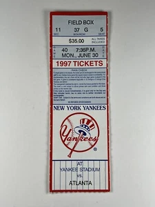 6-30-1997 Atlanta Braves @ New York Yankees MLB Baseball Ticket - Picture 1 of 2