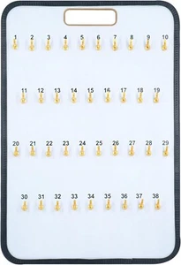 Car Hook Key Board Self-Closing Tabs 38 Hooks - 13 1/4ʺ x 29 1/2ʺ Rack Wall - Picture 1 of 9
