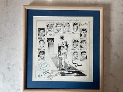 Foto firmada por 500 jonrones PSA/DNA Mantle Mays Aaron Jackson Schmidt Foto 1 de 4