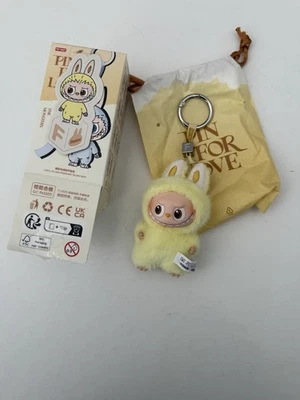 Authentic Pop Mart Pin For Love F  Future Labubu Plush Pendant Yellow W/Sticker - Image 1 of 4