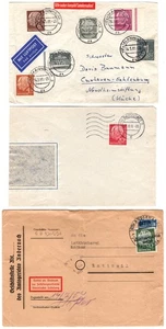 Bund BRD Heuss Lot 3 Briefe Luftpostbrief MiF, 90 Pf EF & 20 Pf lumogen 1954/61 - Picture 1 of 2