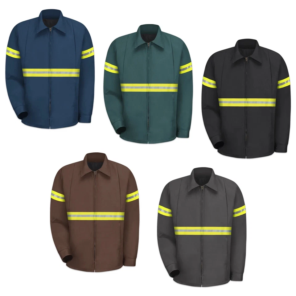 Mens Enhanced Visibility HiVis Work Jackets Perma Lined Panel Technician JT50 - Image 1 of 4
