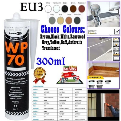 Sellador externo de silicona Bond It WP70 módulo bajo marco de puerta de ventana color 300 ml