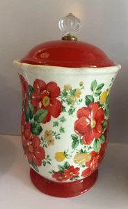Bote floral vintage de mujer Pioneer con perilla de acrílico, 10" usado en excelente estado - Imagen 1 de 4