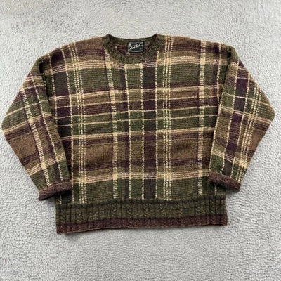 Vintage American Eagle Sweater Mens Large Wool Silk Fair Isle Nordic Handknit - Image 1 of 4