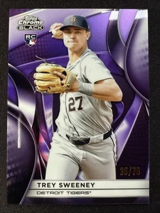 Trey Sweeney Rookie Card RC 2025 Topps Chrome Black Purple /75 #28 - Bild 1 von 3