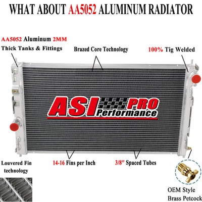 2 Rows Radiator For 2007-2017 Jeep Compass Dodge Caliber 2.4L 2.7L /3.5L 3.6L V6 Foto 1 de 4