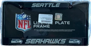 Seattle Seahawks Black Metal License Plate Frame - NEW! - Picture 1 of 2