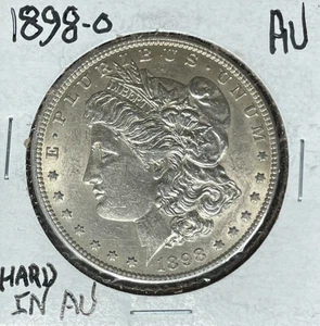 Dólar de plata Morgan 1898-O ~ AU HARD IN AU ~BONITA MONEDA~ - Imagen 1 de 2