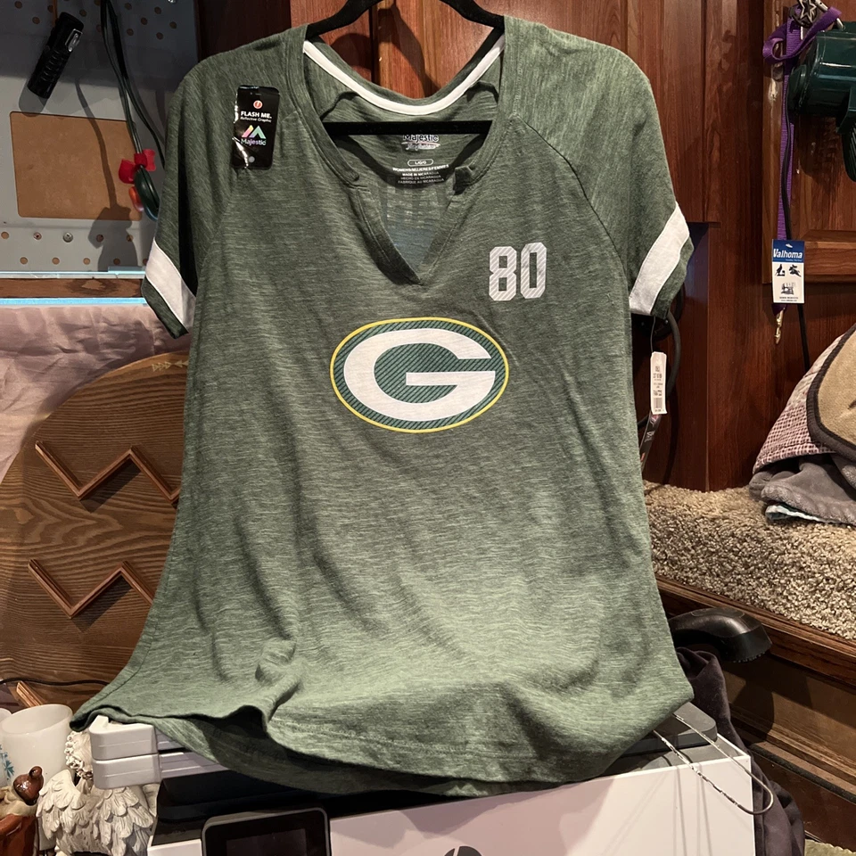Женская командная футболка NFL Green Bay Packers с v-образным вырезом и коротким рукавом размер L - Изображение 1 из 4