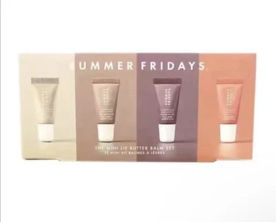 Conjunto de bálsamo manteiga labial Summer Fridays pacote com 4, papoula bege baunilha açúcar mascavo novo na caixa  - Imagem 1 de 4
