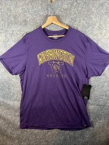 47 Brand NCAA Washington Huskies Football Regent Purple Men T Shirt size 2XL NEW - Picture 1 of 12