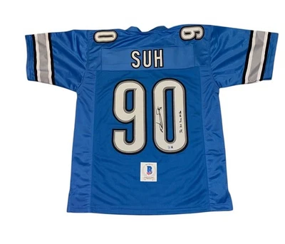 Camiseta firmada por Ndamukong Suh Detroit Lions Auto Beckett “3x First Team All Pro” Foto 1 de 3