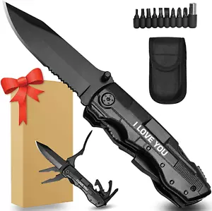 Gifts for Boyfriend Him Husband Dad Men,Multitool Knife I LOVE You,Christmas Sto - Picture 1 of 12