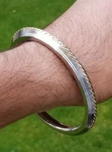 Sikh kara acero inoxidable latón trenzado cobre cuerda kada singh kaur brazalete g16 - Imagen 1 de 10