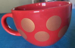 Tazza da caffè o tè a pois Megatoy rosso e oro 2019 3x4,5" P - Foto 1 di 4
